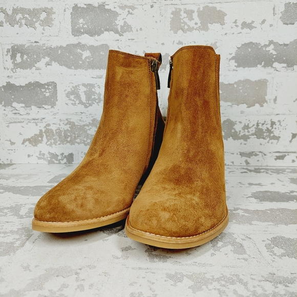 NEW Paul Green Women’s Sante Tan Suede Leather Side Zip Ankle Bootie B525 - Picture 2 of 11